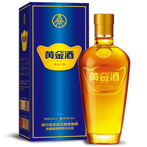 国美自营 黄金酒39度五粮液出品万福酒480ml