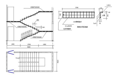 钢筋混泥土双跑楼梯构造设计