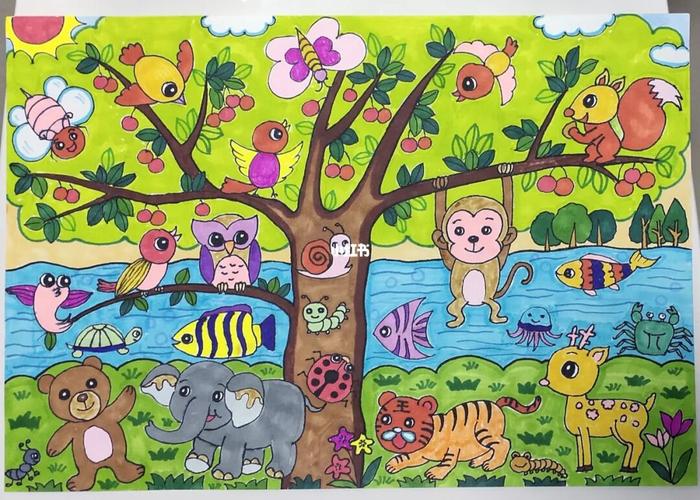 儿童画《生物多样性》_儿童画_星光岛自由行热门攻略