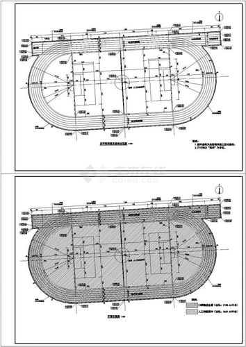 某中学250米塑胶跑道设计cad图纸含设计说明