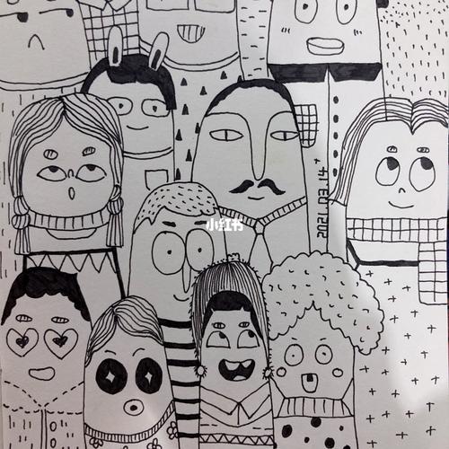 人物简笔画丨挤娃娃