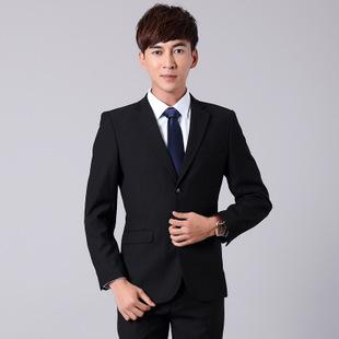 男西服套装 欧美商务修身婚礼伴郎西装男士 面试职业套装男式正装