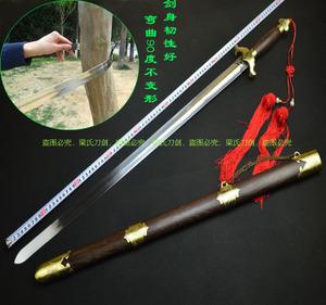 包邮龙泉晨练武术表演健身练习宝剑半软剑不锈钢太极剑 未开刃