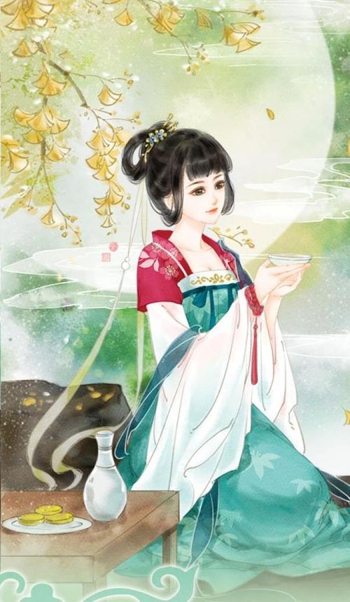 风华绝代,倾国倾城,55幅手绘古风佳丽壁纸,一邂逅