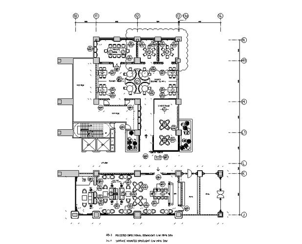 餐厅平面设计dwg资料下载-某法式餐厅及雪茄吧室内设计施工图(含方案
