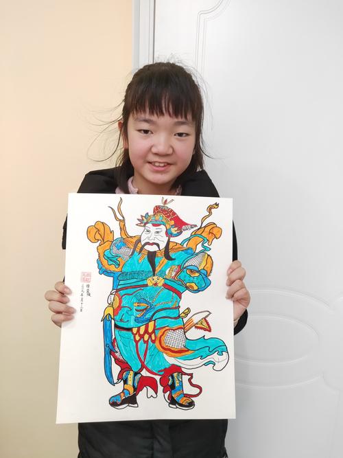 白描画——门神.