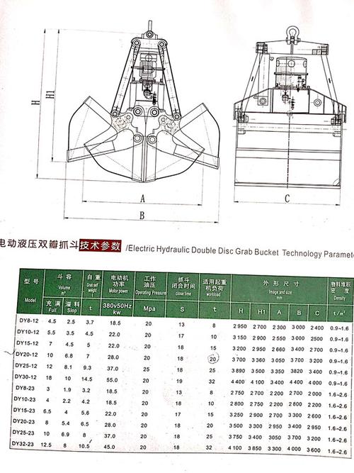 电动液压双瓣抓斗