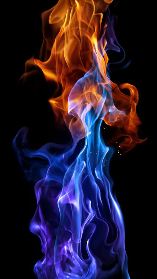 火焰蓝色黄色h5背景