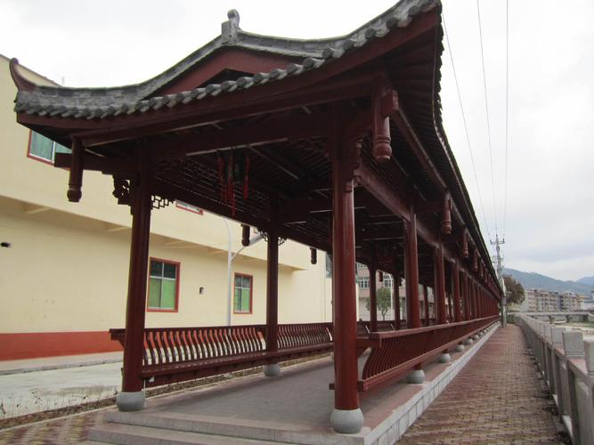 水榭廊桥 江西凉亭厂家定制实木仿古长廊 木质游廊亭廊