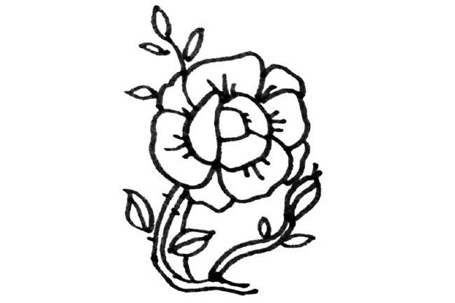 九种玫瑰花简笔画