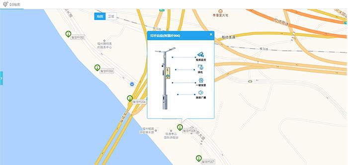 佰马智慧杆云平台,实现智慧杆的资产管理,经纬度管理,总览gis地图