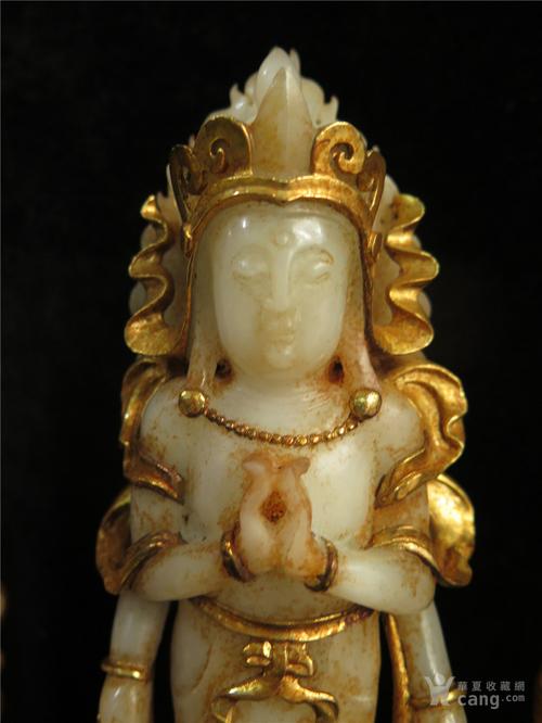 和田玉鎏金佛像