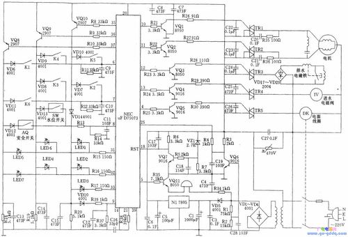 荣事达xqb38-92洗衣机电路
