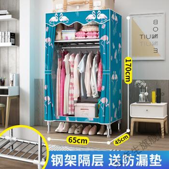 简易布衣柜加粗加固钢管加厚铁架子出租房组装现代简约家用挂布艺g065