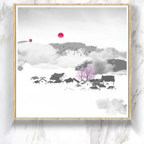 写意山水画水彩画