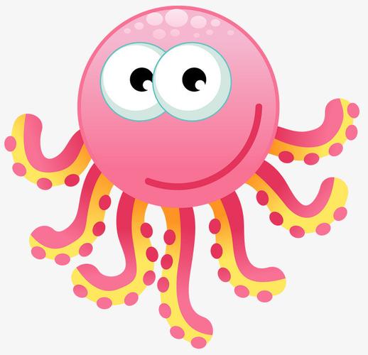 可爱卡通章鱼矢量图