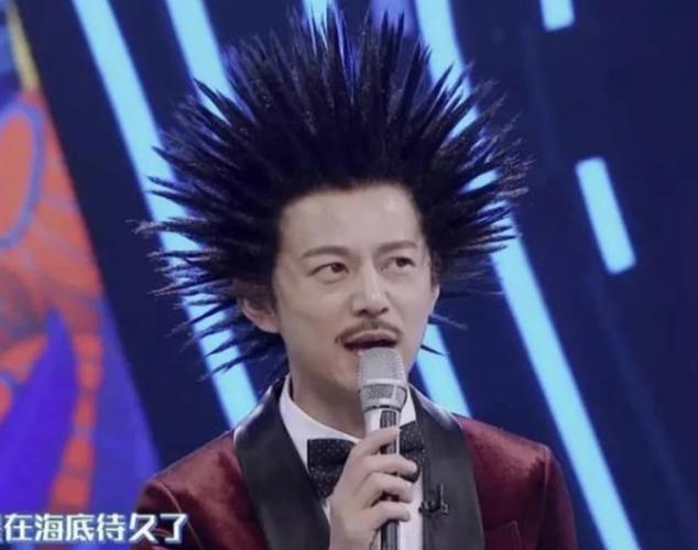 何炅模仿的是《美人鱼》中海胆,发型太雷人了,怎么看都像被雷劈了一样