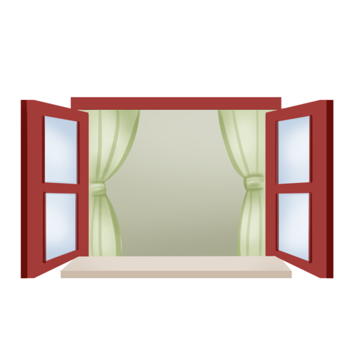 手绘卡通窗户免抠素材图片