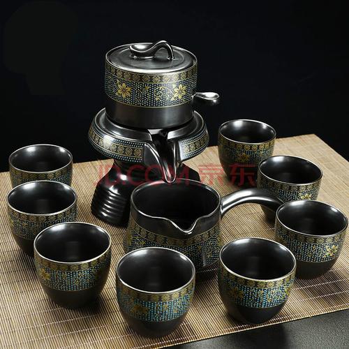 家用时来运转茶具便捷懒人陶瓷套装功夫茶具茶杯茶壶 紫金藤茶具