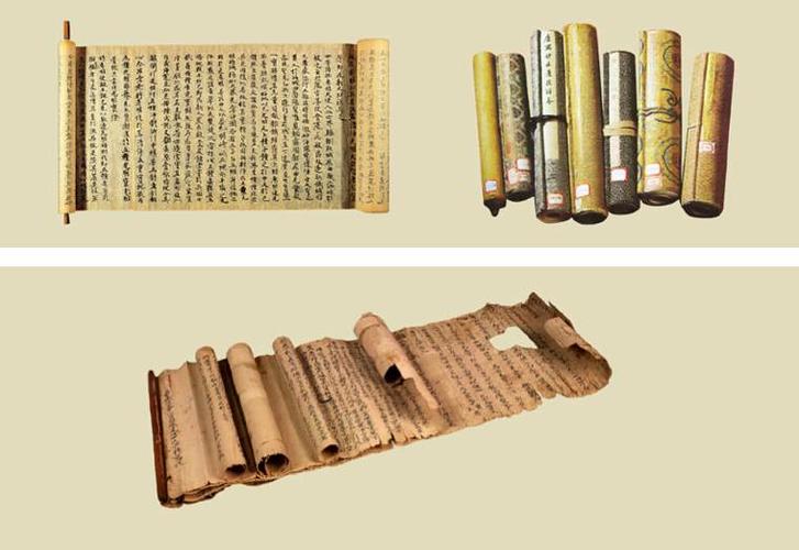 卷轴装:也称"卷子本",从有纸书开始一直到唐末五代,古籍的装帧形式都
