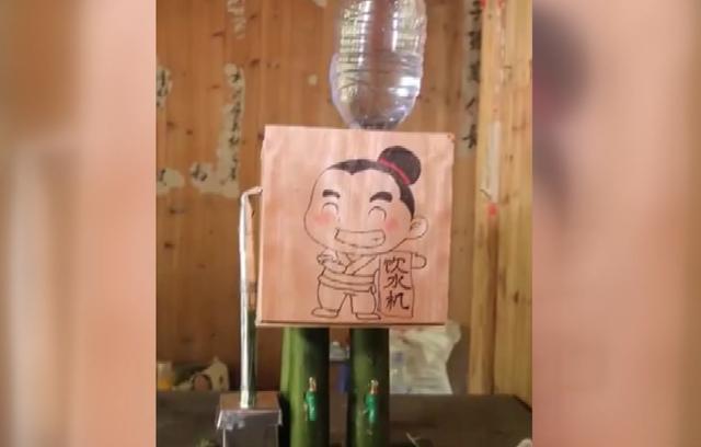 山村小鲁班,男子用各种小手工小发明自制空调饮水机