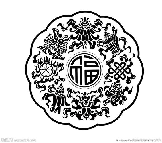 佛八宝 八宝团福设计图__传统文化_文化艺术_设计图库