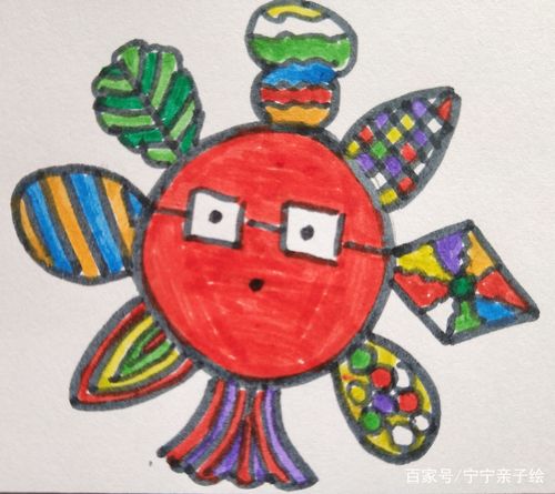 好看的太阳儿童画,幼儿园的小朋友也能画出来