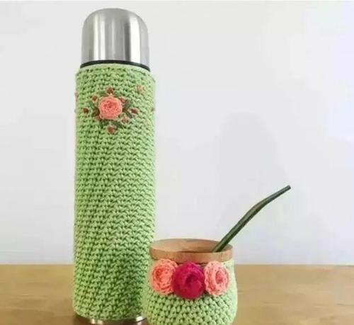 分享几款漂亮水杯套的钩织教程