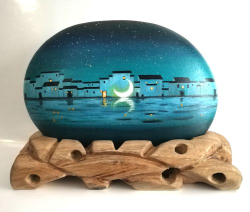 谦石手绘石头画作品集