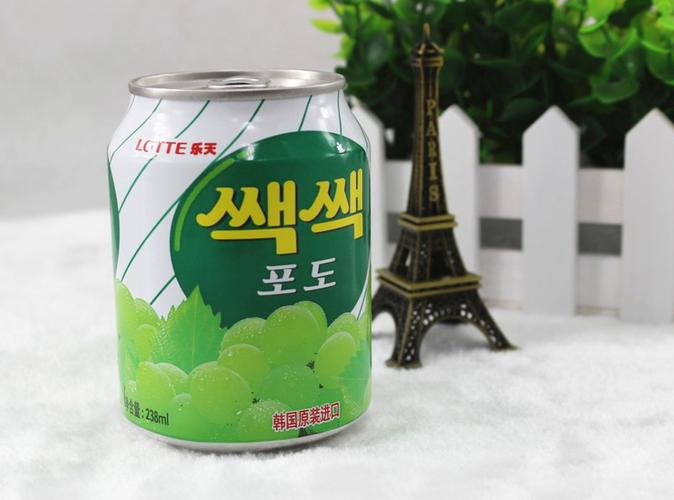 韩国进口饮料 乐天葡萄汁238ml*12罐/箱 果汁饮品不包邮
