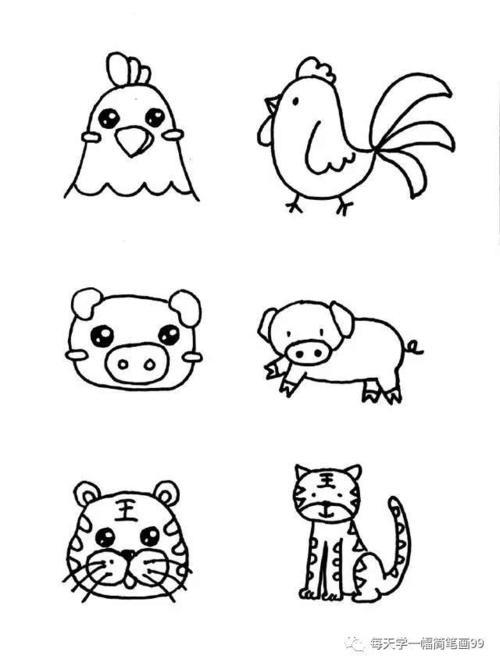 幼儿园新年简笔画幼儿园简笔画小动物