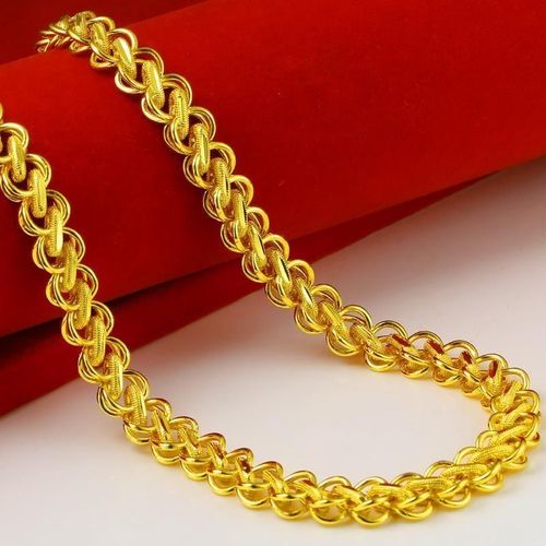 正品9999金项链泰国霸气金链子男款泰国链男士粗女款