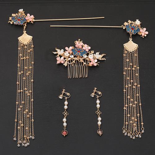 古风汉服头饰盘发簪子女发钗步摇流苏套装新娘古装结婚发饰配饰品