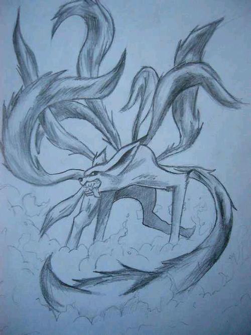 火影忍者九尾怎么画 要图片