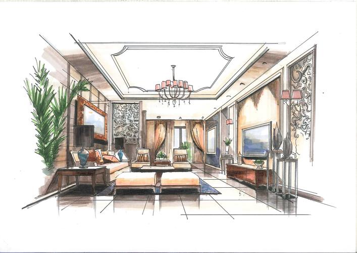 毕业设计 手绘|空间|室内设计|摇摇月亮 - 原创作品