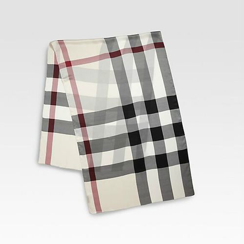 burberry(博柏利) 方格纹丝巾0402623997703 长方形 白色