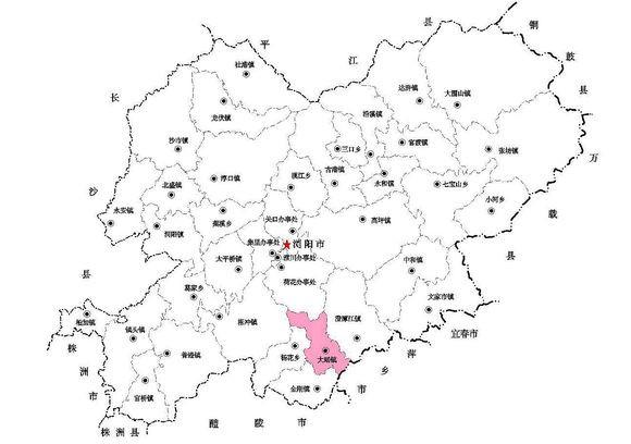 浏阳行政区划图