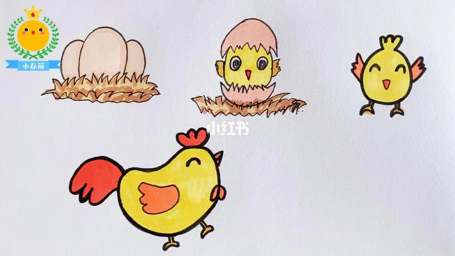 小鸡和母鸡的画法 儿童简笔画_简笔画_母婴_早教