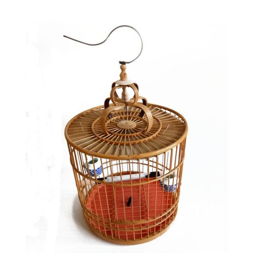 正品新款热卖精品画眉鸟笼竹制鸟笼竹子制品竹鸟笼八哥工艺平顶鸟