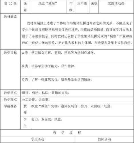 最新湘教版美术小学三年级上册第14课纸盒之城优质课教案(1)