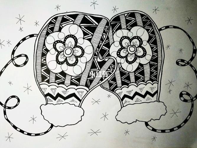 暖暖花手套_手套_绘画_记号笔_冬天去哪玩_马克笔_文化_绘画