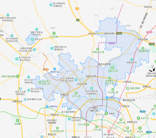 成都市金牛区规划手绘地图