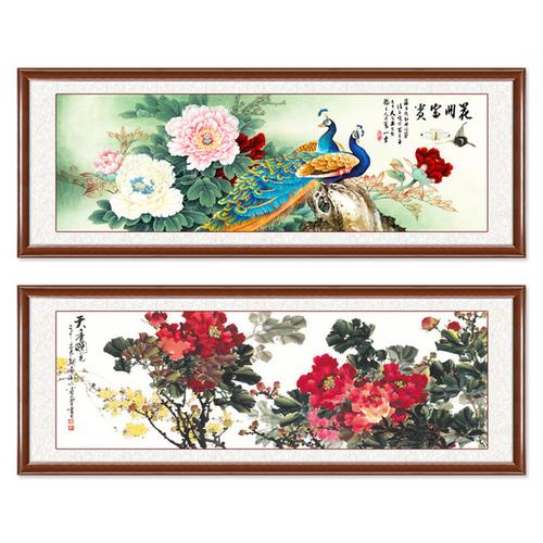 花开富贵牡丹图中式客厅装饰画沙发背景墙卧室床头挂画有框画国画