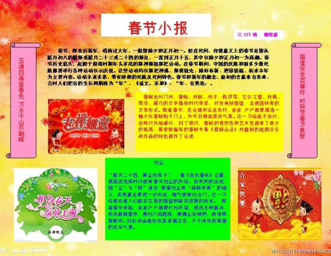 《我眼中的春节》小报