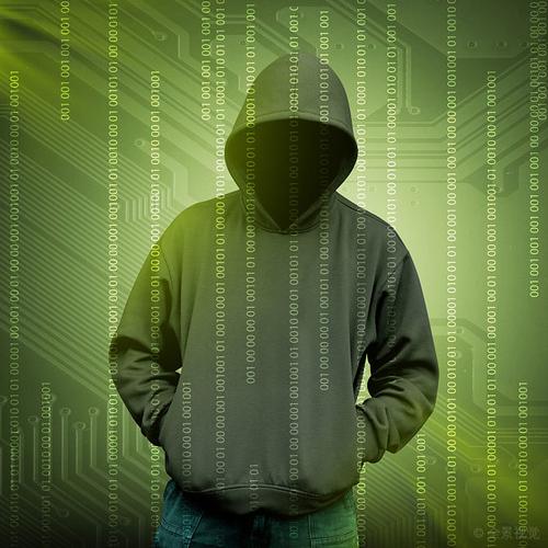 电脑_黑客_剪影_兜帽_男人_二进制_数据_网络_安全_高清图片_全景视觉