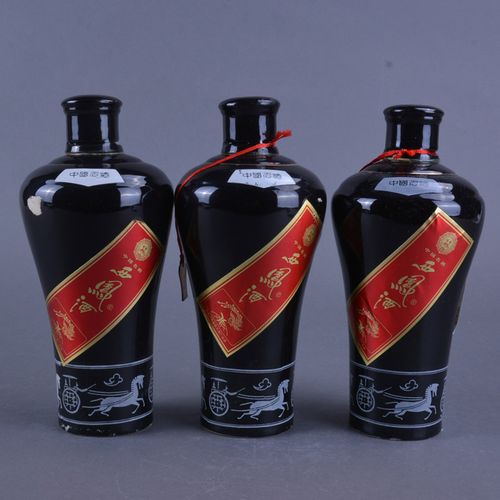 【80】1997年-1998年 西凤酒(墨瓶)55度 500ml*3瓶 2660克