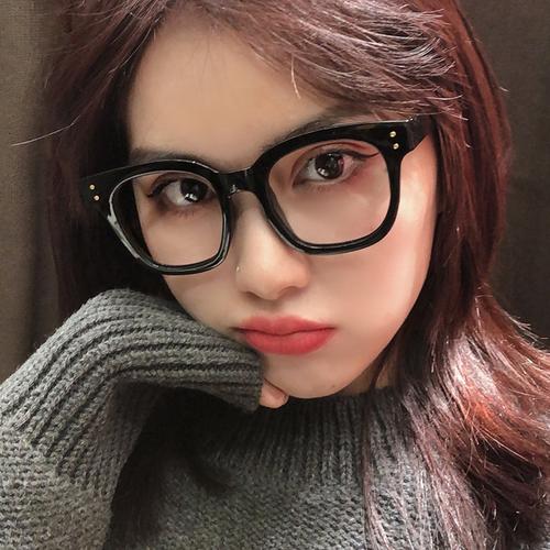 大黑粗框圆形素颜有度数架素颜女出门近视装饰平光镜宽胖脸显瘦男