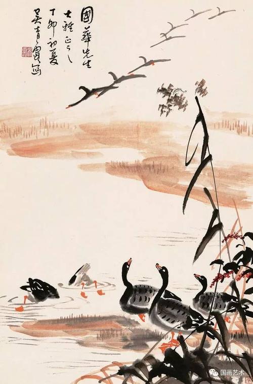 现当代名家:吴青霞写意芦雁欣赏