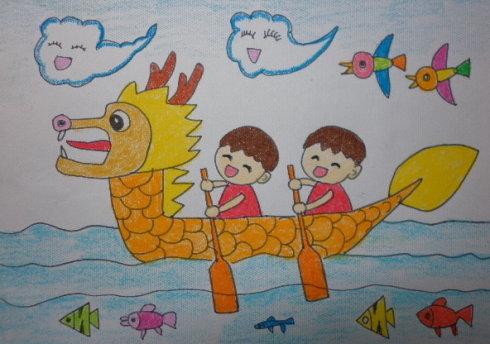 粽子划龙舟端午节儿童画-画画图片大全端午节赛龙舟儿童画龙舟简笔画