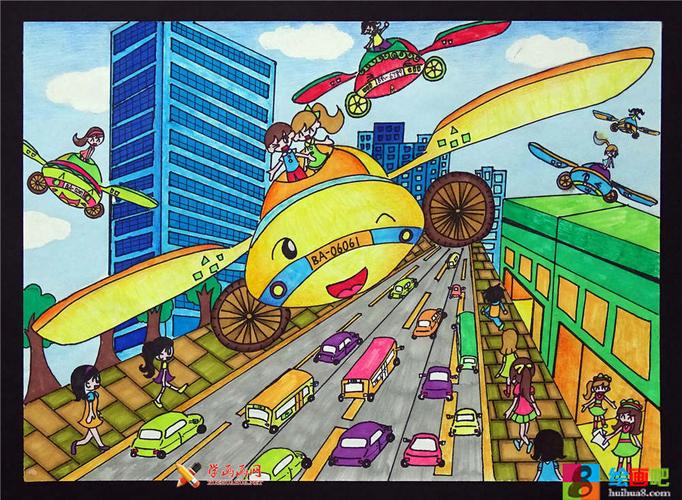 未来交通工具科幻画《家用自动飞行器》